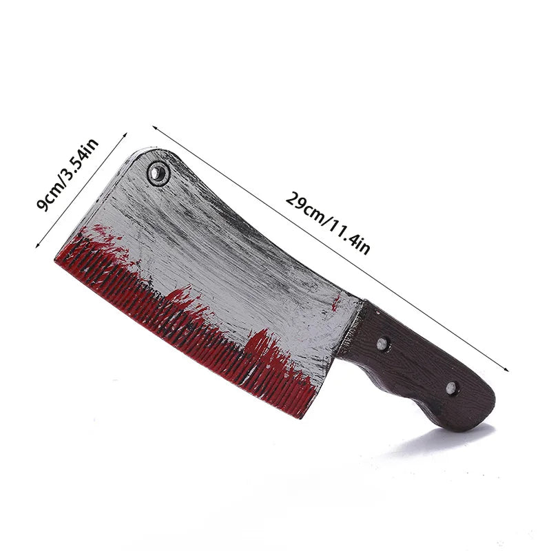 Halloween Simulation Knife Plastic Horror Bloody Sharp Knife Cosplay Game Performance Prank Scary Halloween Party Decor Props