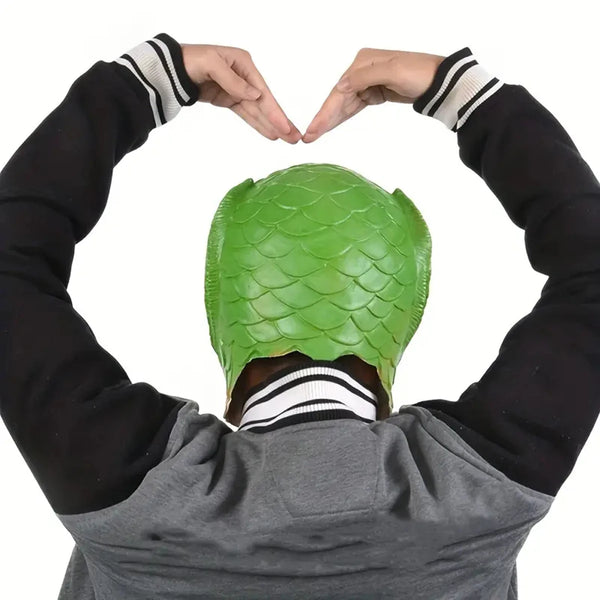 1pc, Fun Green Fish Head Mask for Halloween and Parties - Perfect Photography Prop and Party Favor