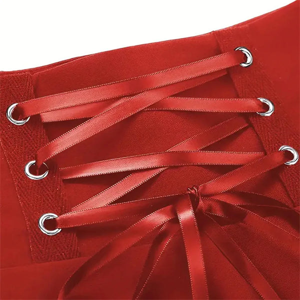 Halloween Mall Goth Skirt Women Harajuku Y2k E-girl High Waist Bandage Black Mini Skirt Dark Gothic Punk Club Wear Streetwear