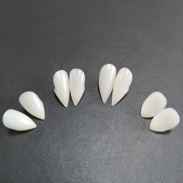 2024Halloween Decoration Vampire Teeth Fangs Dentures Props Halloween Cosplay Props False Fangs With Solid Glue Halloween Props