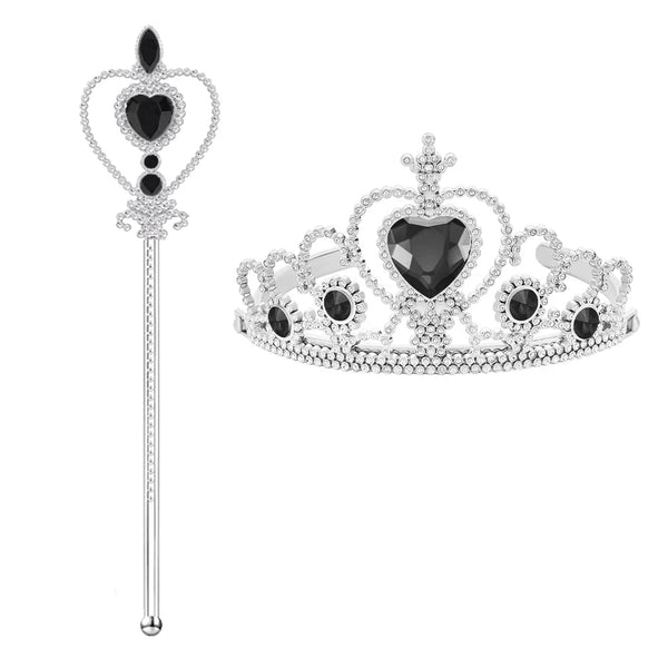 Halloween Costume For Kids Black Witch Dress Luxury Lace Sequin Evil Role Playing Costume Maleficent Dress Up Outfit Ghost Bride