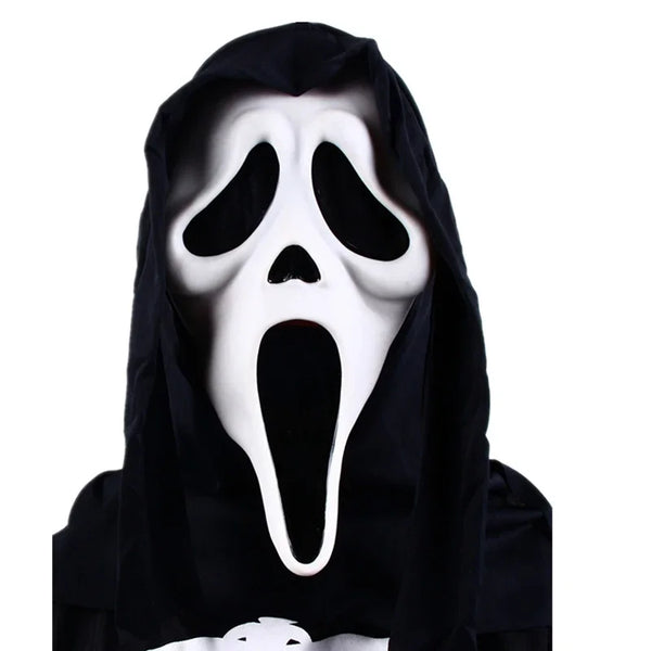 Halloween Party LED Luminous Black V-shaped Mask Daily Cold Light Halloween Horror Mask Ghost Festival Ghost Dance Luminous Mask