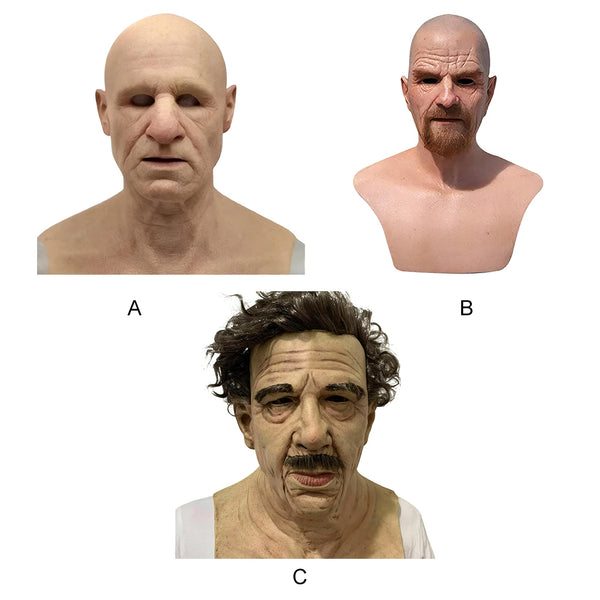 New Bald Old Man Headdress Realistic Grandpa Mask For Halloween Party Cosplay Halloween Ends Mask Masquerade Party Old Man Mask