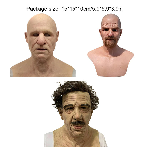 New Bald Old Man Headdress Realistic Grandpa Mask For Halloween Party Cosplay Halloween Ends Mask Masquerade Party Old Man Mask