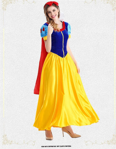 Cartoon Princess Snow White Halloween Party Costume Adult Cosplay Plus Size Dress Girl Princess Dress Women Adult Clothing