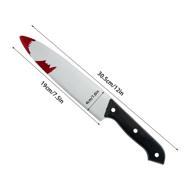 Halloween Simulation Knife Plastic Horror Bloody Sharp Knife Cosplay Game Performance Prank Scary Halloween Party Decor Props