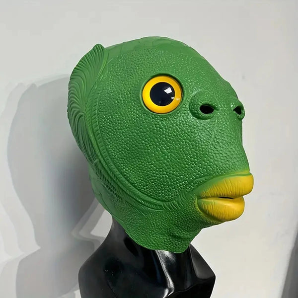 1pc, Fun Green Fish Head Mask for Halloween and Parties - Perfect Photography Prop and Party Favor
