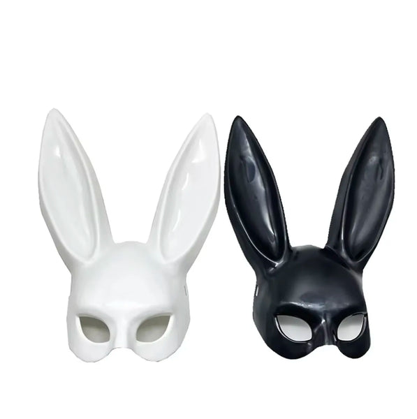 1pc Black White Rabbit Mask Halloween Party Decoration Party Long Ears Rabbit Bunny Mask Costume Cosplay ﻿ ﻿