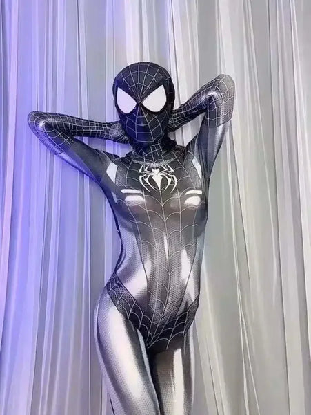 Sexy Black Cat Superhero Cosplay Costume For Spider Women Halloween Costume Christmas Tight 3d Printing Jumpuit Bodysuit Toys