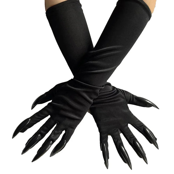 Halloween Gothic Long Nails Cosplay Gloves Funny Festival Cosplay Costume Party Scary Props Mittens with Claws Accessories