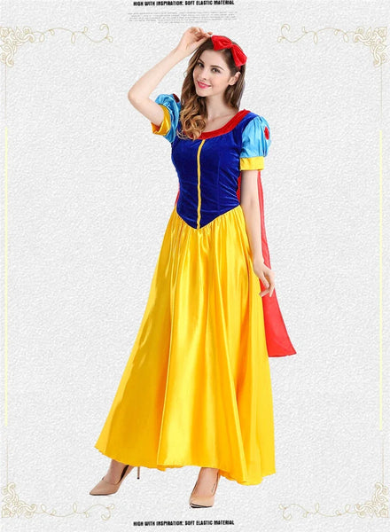 Cartoon Princess Snow White Halloween Party Costume Adult Cosplay Plus Size Dress Girl Princess Dress Women Adult Clothing