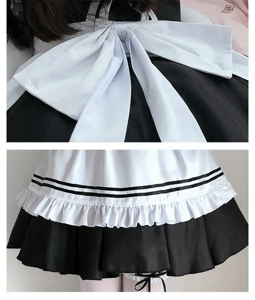 Black White Lolita Maid Costume Cosplay Costumes Cute Dress Sexy French Apron Uniform Cafe Maid Party Skirt Women's Clothing