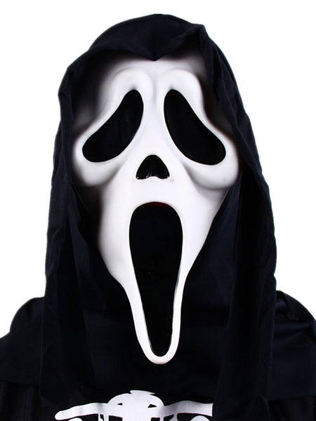 Halloween Party LED Luminous Black V-shaped Mask Daily Cold Light Halloween Horror Mask Ghost Festival Ghost Dance Luminous Mask