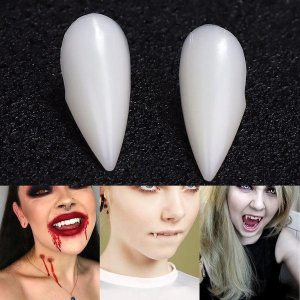 2024Halloween Decoration Vampire Teeth Fangs Dentures Props Halloween Cosplay Props False Fangs With Solid Glue Halloween Props