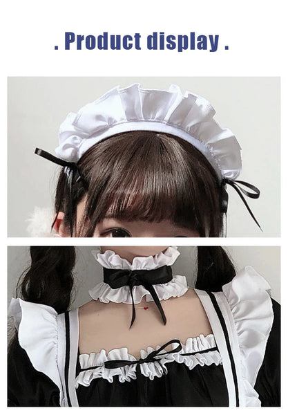 Black White Lolita Maid Costume Cosplay Costumes Cute Dress Sexy French Apron Uniform Cafe Maid Party Skirt Women's Clothing