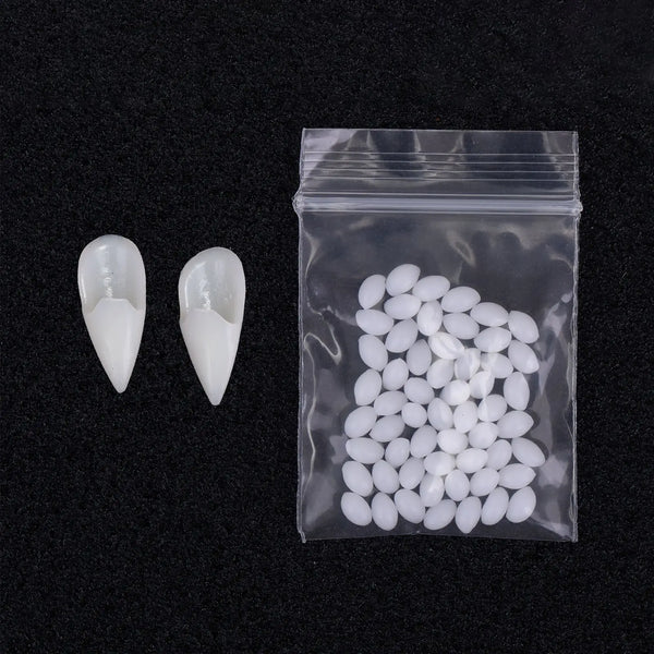 2024Halloween Decoration Vampire Teeth Fangs Dentures Props Halloween Cosplay Props False Fangs With Solid Glue Halloween Props