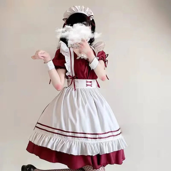 Black White Lolita Maid Costume Cosplay Costumes Cute Dress Sexy French Apron Uniform Cafe Maid Party Skirt Women's Clothing