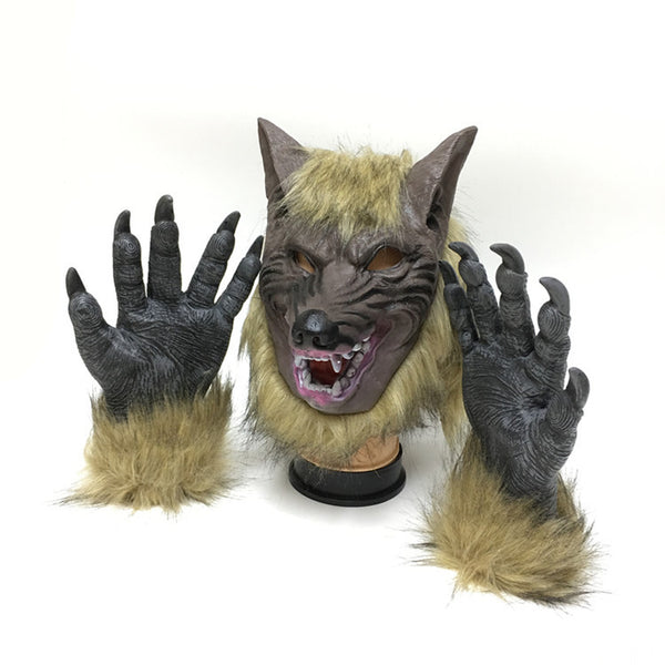 Adult Werewolf Costume Party Mask Halloween Simulation Animal Headwear Costume Wolf Face Masks Cosplay Masquerade Mask
