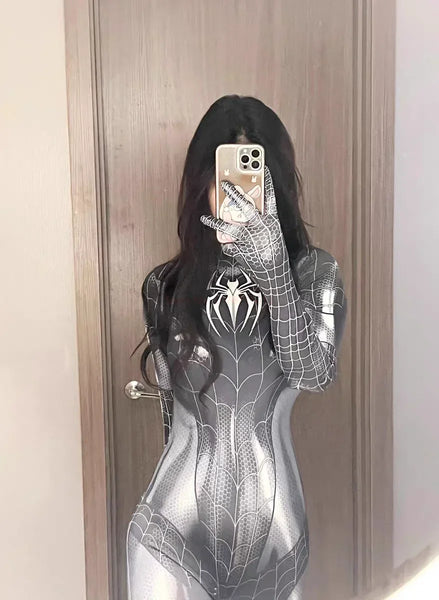 Sexy Black Cat Superhero Cosplay Costume For Spider Women Halloween Costume Christmas Tight 3d Printing Jumpuit Bodysuit Toys