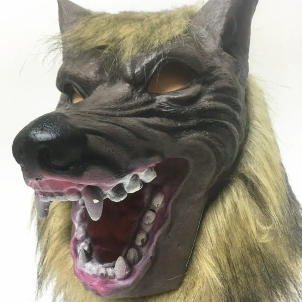 Adult Werewolf Costume Party Mask Halloween Simulation Animal Headwear Costume Wolf Face Masks Cosplay Masquerade Mask