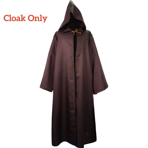 Obi-Wan Kenobi Jedi Knight Costume for Men – Full Tunic, Robe & Hooded Cloak Set | Star Wars Adult Halloween Cosplay Uniform