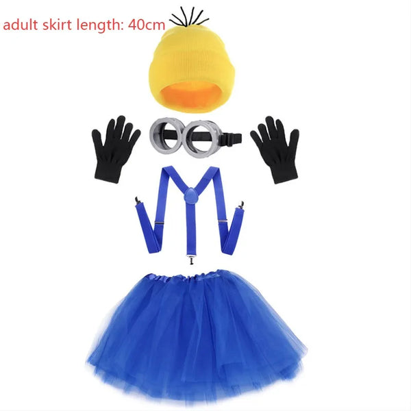 Disfraz disguise Funny Halloween Costume Accessories Adult,Goggles Glasses/Yellow Beanie/Gloves for Men Women Cosplay Party Set