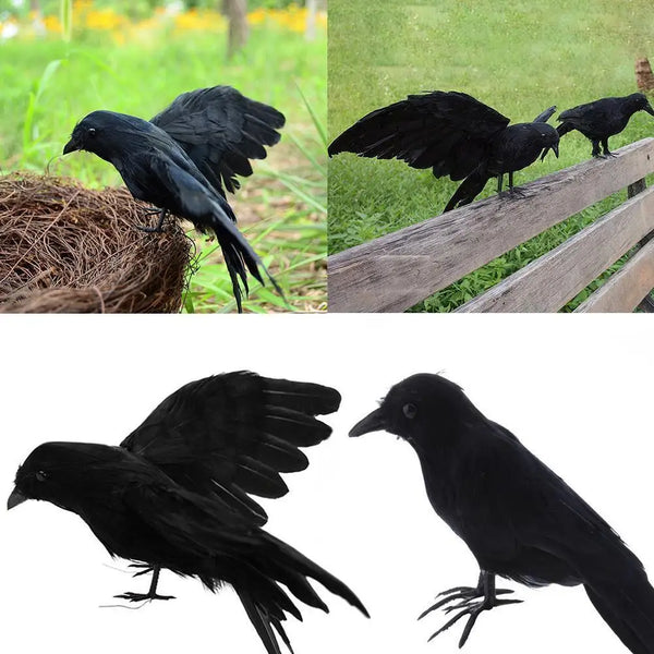 Halloween Decoration Simulation Black Crow Raven Bird Repellent Pest Control Pigeon Repellent Event Party Bar Decoration