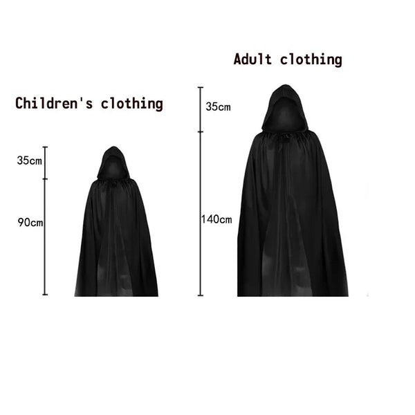 2025 Halloween cosplay costume: Grim Reaper, terrifying skeleton costume for children, adult Grim Reaper, ghost robe, and sickle