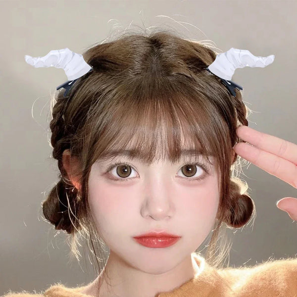 Halloween Devil Horns Hairpin Carnivals Cosplay Costume Barrettes Girls Mini Cute Halloween Hair Accessories Gifts Kids Favors