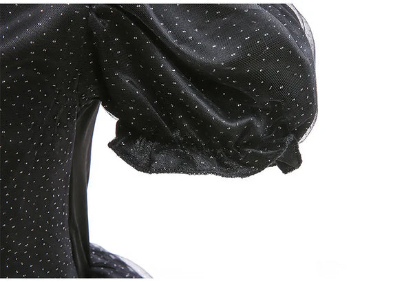 Halloween Costume For Kids Black Witch Dress Luxury Lace Sequin Evil Role Playing Costume Maleficent Dress Up Outfit Ghost Bride