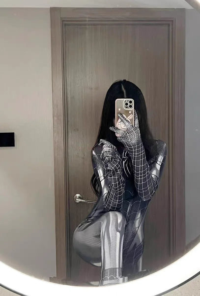 Sexy Black Cat Superhero Cosplay Costume For Spider Women Halloween Costume Christmas Tight 3d Printing Jumpuit Bodysuit Toys