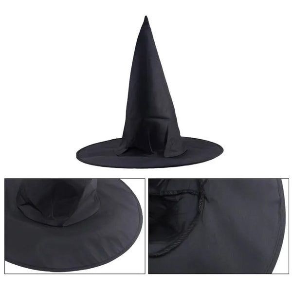 Halloween Wizard Hat Party Children Adult Black Pointed Oxford Cloth Magician Hat Witch Hat Masquerade Ball Party Dressing TMZ