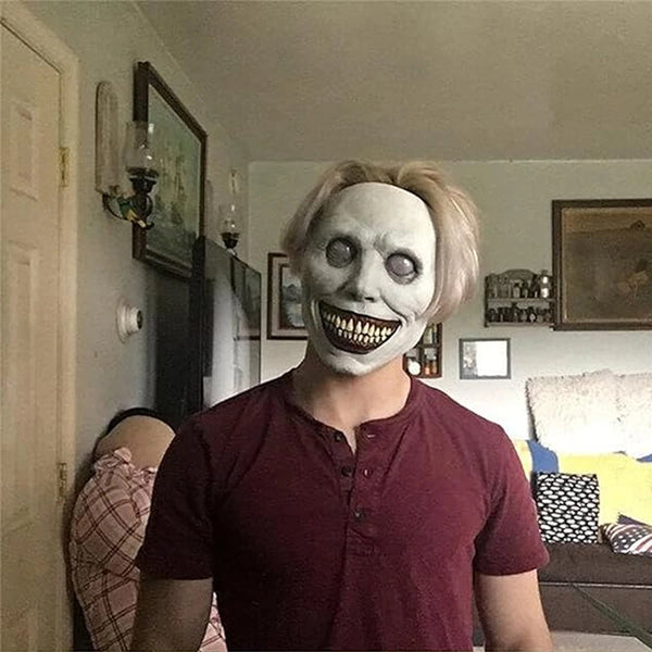 Scary Mask Halloween Horror Mask Scariest Creepy White Mask With Eye, Evil Role-playing Props, Party Props