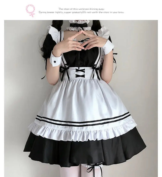 Black White Lolita Maid Costume Cosplay Costumes Cute Dress Sexy French Apron Uniform Cafe Maid Party Skirt Women's Clothing