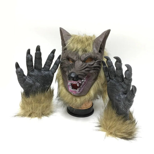 Adult Werewolf Costume Party Mask Halloween Simulation Animal Headwear Costume Wolf Face Masks Cosplay Masquerade Mask